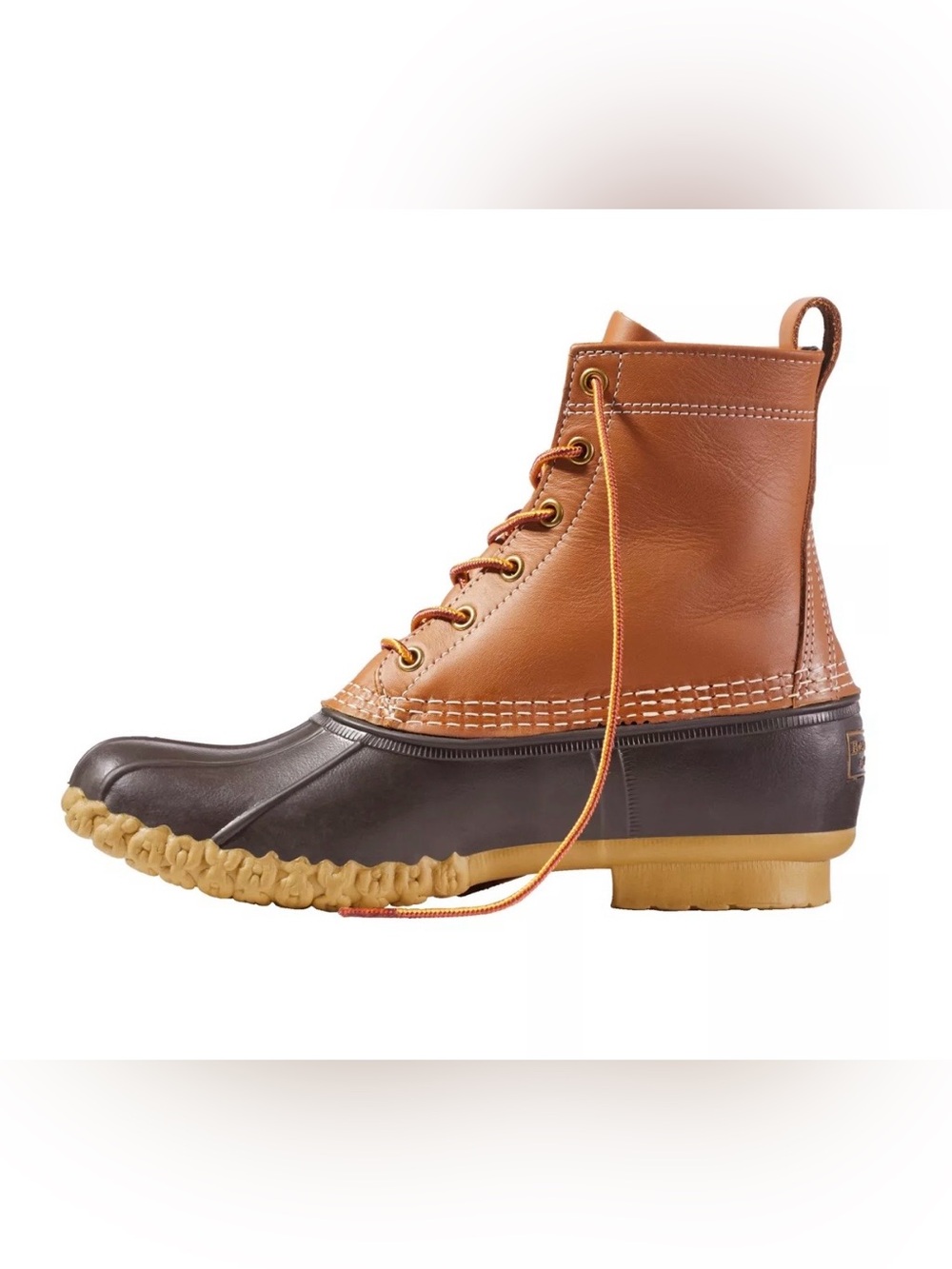 L.L. Bean 8” Men’s Two-Tone Duck Boots Tan Brown Gum